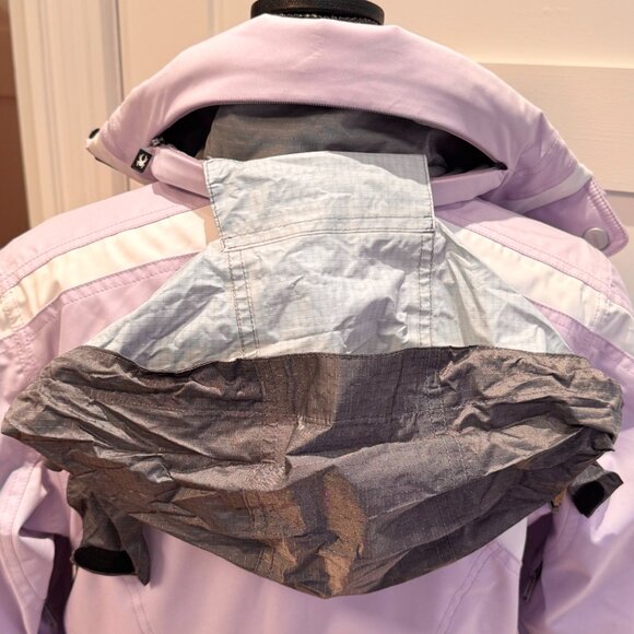 SPYDER - fitted ski jacket - soft lilac with black and white accents - size 8 - Picture 3 of 9